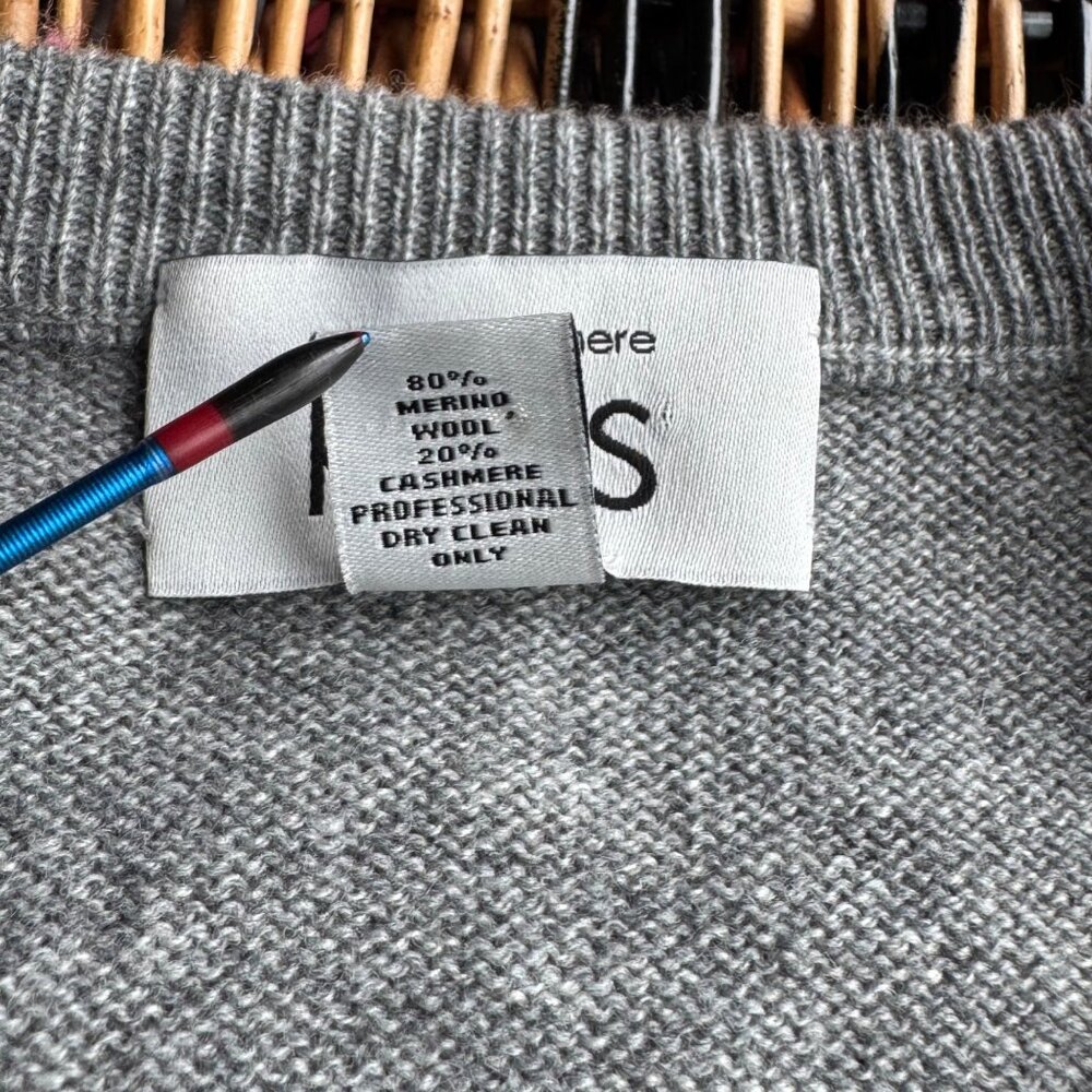 AUTUMN CASHMERE KIDS Rock N Roll Sweater Unisex 8 Leather Gray Merino Wool NWOT - Picture 7 of 8